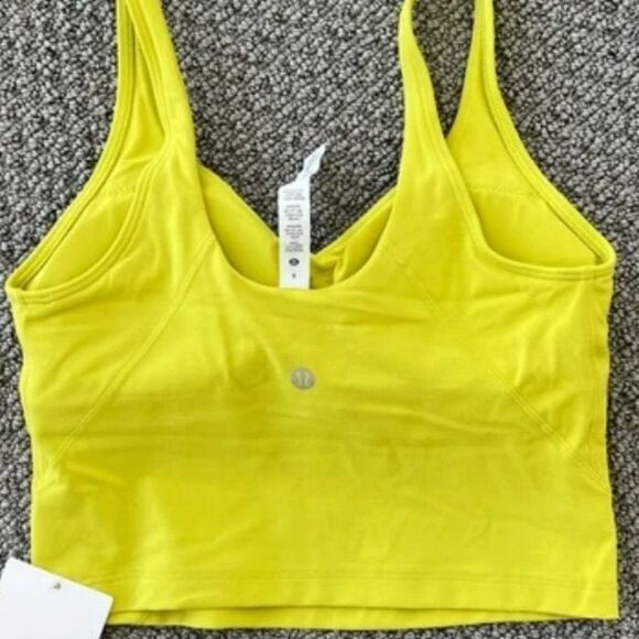 NWT Lululemon Align Nulu Crop Style Tank  YELLOW SERPENTINE Perfect! TANK SIZE 8 - Picture 3 of 7